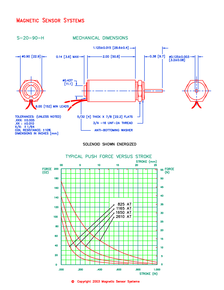 Tubular Push Solenoid S-20-90-H, Page 2